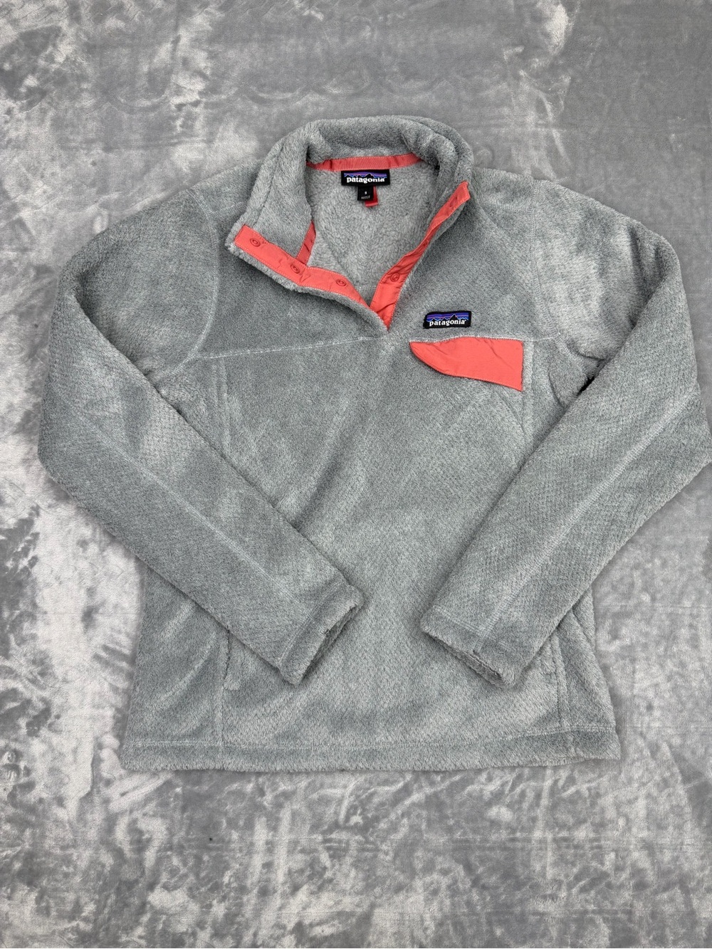 Patagonia Re-Tool Half Snap Fleece Pullover Jacket with Coral Trim Women's